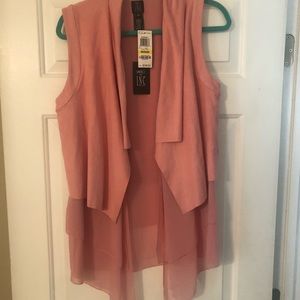 Faux suede baby pink vest